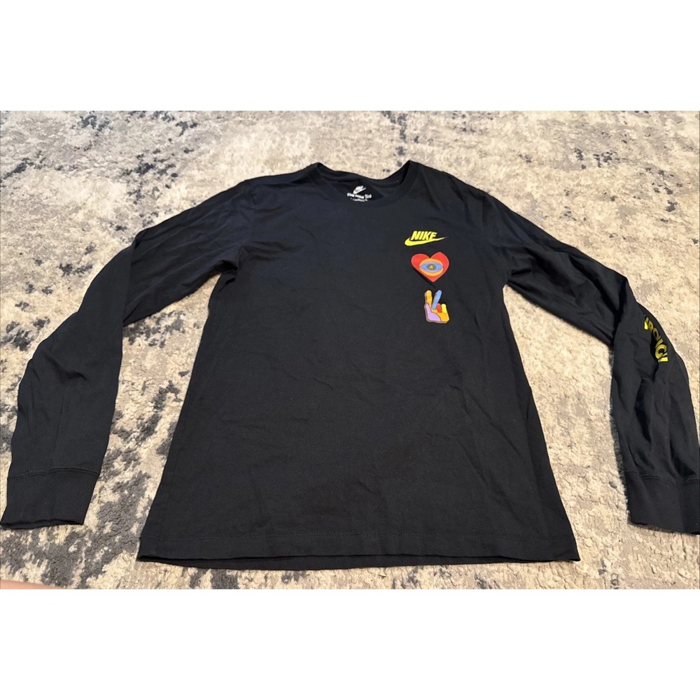 Nike Black T-Shirt Mens Sz Small Unifying Graphic Long Sleeve